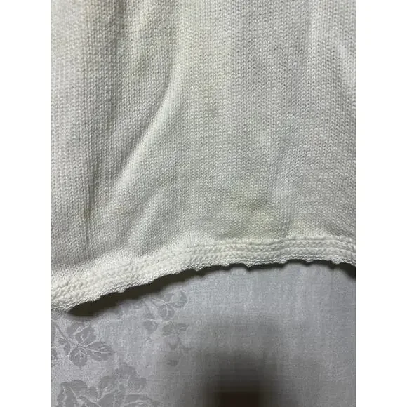 VTG Blair Vest XL Cream Embroidered Floral Crochet Detail Granny Cottage - Picture 8 of 10